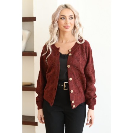 Cardigan female, size 44, burgundy color-1