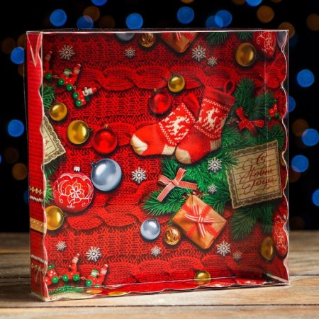 Box for cookies "Happy New Year!", 15 x 15 x 3 cm-4