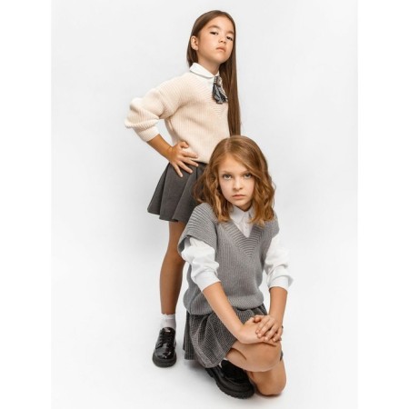 Vest for girl Knit, height 146 cm, gray color-14