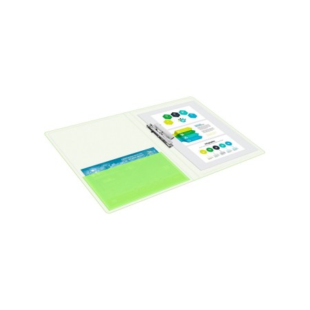 Folder with A4 clamp, 700 μm, root 27 mm, calligrata duble neon, inner pocket, up to 180 sheets, light green neon-4
