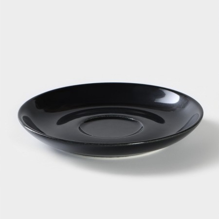 Porcelain saucer "watercolor", d = 12 cm, black color-1