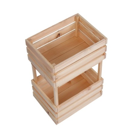 Box for vegetables, 30 × 40 × 60 cm, wooden, two -level, Greengo-2