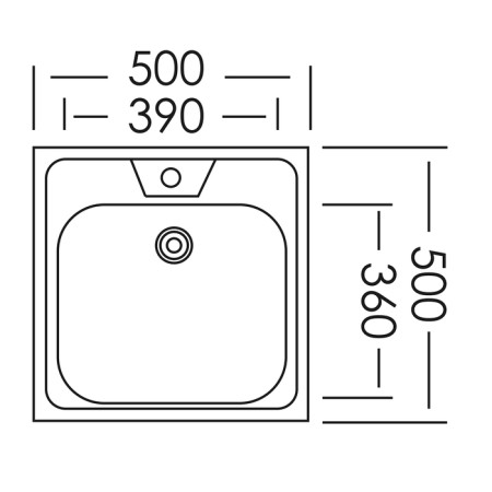 Kitchen sink "Vladix", invoice, without siphon, 50x50 cm, stainless steel 0.4 mm-3