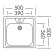 Kitchen sink "Vladix", invoice, without siphon, 50x50 cm, stainless steel 0.4 mm