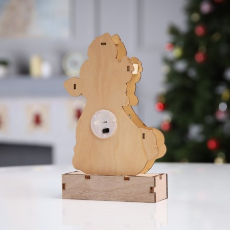 LED figure "Snow Maiden" 12 × 20 × 4.7 cm, wood, batteries LR1130x3, glow warm white-2
