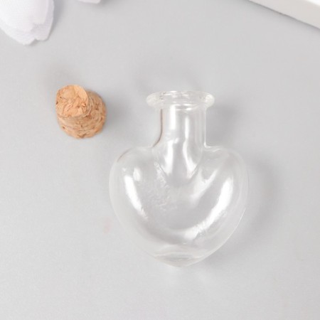 Decor for creativity Glass "Bottle - Heart with a traffic jam" 1x2.2x2.6 cm-2