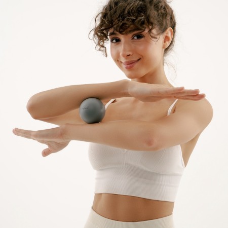 Massage ball Onlytop, silicone, d = 6 cm, 150 g, color gray color-4