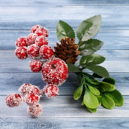 Decor "Winter Dreams" Berries holy lumps leaves 18 cm-1