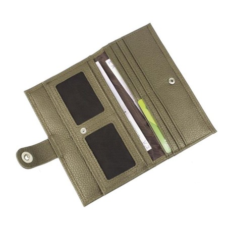 Wallet, magnet, 14 pockets, 1 department for trifles, n/k olive metallic-3