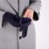 Gloves are female, dimensionless, without insulation, blue color