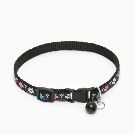 Two -layer collar with Fastex "Snowflake", 30 x 1 cm, mix of flowers-1