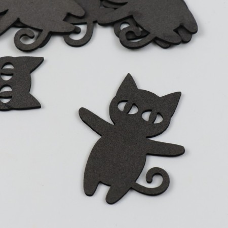 Decor "Cat" 5x6 cm black set 6 pcs foam-1
