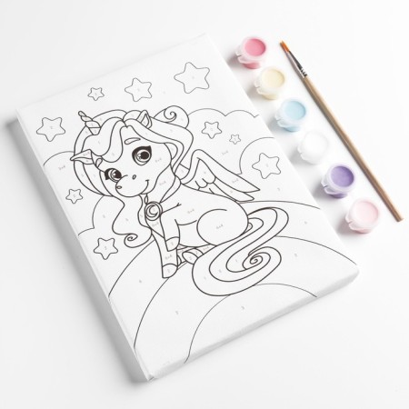 Picture on numbers for children "Unicorn on the Rainbow", 21 x 15 cm-1