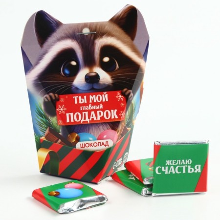 New Year! Milk chocolate "Raccoon", 5 g x 4 pcs-1
