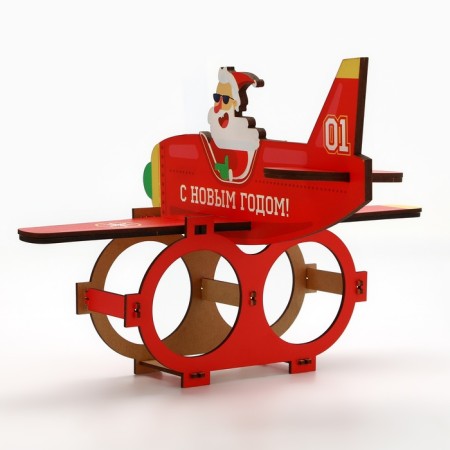 Organizer for bottles "Santa Claus on an airplane"-4