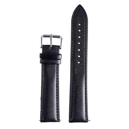 Solomon watch strap, 18 mm, genuine leather, L-20 cm, black with embossing-1