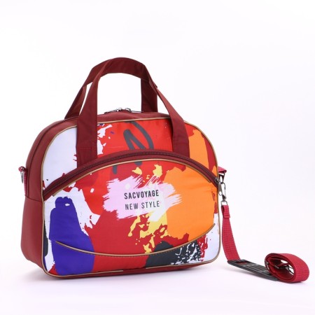 Small 37 l (s) suitcase with a Sacvoyage bag, lightning department, external pocket, extension, burgundy color-9