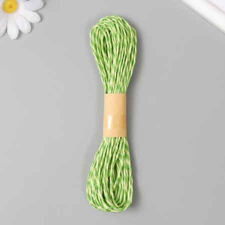 Yarn 100% cellulose "Softino Raffia Color Melange" Washing, Green Grass 10m ± 2m