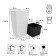 Kashpo Rato Square, 2 subjects: internal and outer capacitance, 37 and 91.5 l, white color
