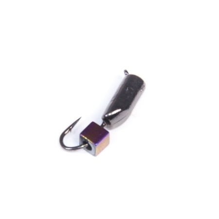 Mormyshka tungsten "column" with an ear, a chameleon cube, weight 0.4 g, 060/020/13