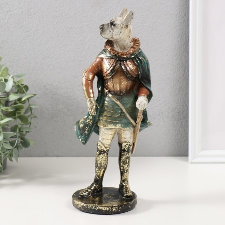 Souvenir Polystone "Dog in armor with a raincoat" 11.5x10x27 cm