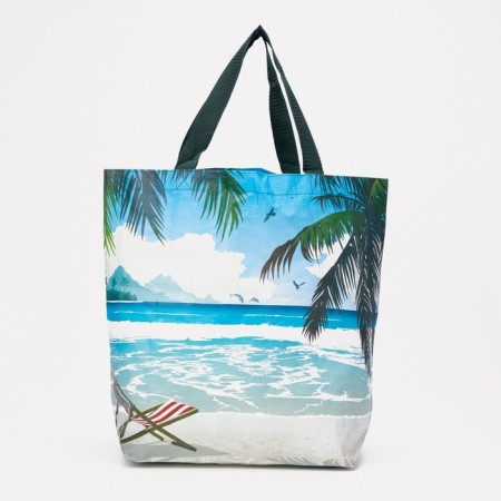 Shopper bag without fastening, colorful/blue color-1