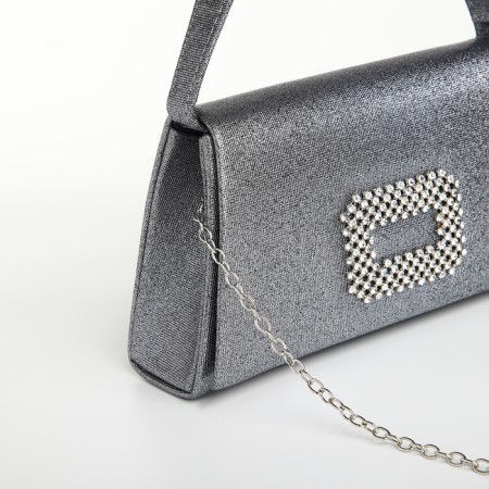 Women's bag on magnet, gray color-4