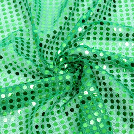 Surfacing for needlework, a net with sequins, the color is green, 47.5 × 50 cm
