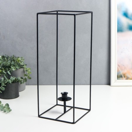 Summary Metal for 1 candle "Loft. Rectangle" black 42x17x17 cm-1