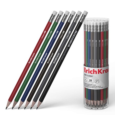 Chernographic pencil with Erichkrause "Deep Classic Triangular", HB, Griffel D = 2.2 mm, wood, trihedral in a tube, mix