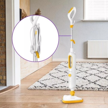 Steam mop KitFort KT-1048-1, 1300 W, 360 ml, cord 4.9 m, white-yellow-7