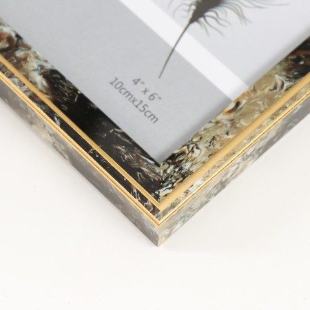 Photo frame Plastic 10x15 cm "Marmoter with a gold frame" 12x17 cm-2