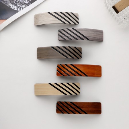 Hair hairpin "Chara" stripes, 9 cm, mix-2