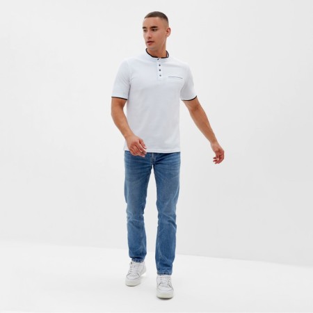 T-shirt (Polo) Male Minaku Regular Fit: White Color, Rr. 48-1