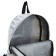 A backpack with a zipper, external pocket, 2 side pockets, gray color