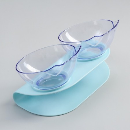 Plastic bowls on a turquoise stand 26 x 14 x 12 cm transparent-3