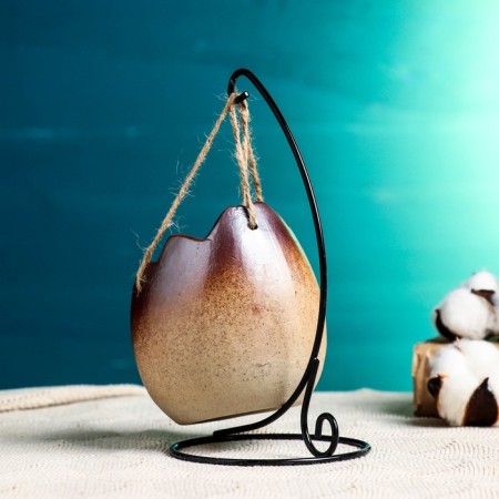 Pot on the stand "Coconut" beige, 9*8.5*10.5 cm-2