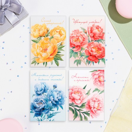 Set of mini-postcard "Flowers" 7.6 x 10.6 cm-4