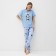 Homemade female set (T -shirt and trousers), blue color, size 50