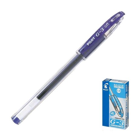 Gel pen Pilot G3, node 0.38 mm, blueberry blue, comfortable holder, ultral-ton letter