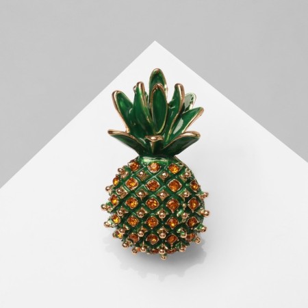 Brooch "Pineapple", the color yellow-green in gold-1