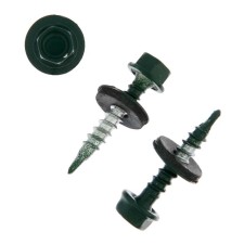 Self-tapping screws Krep roof tundra with a bora of 4.8x28 mm, dark green 60 pcs.
