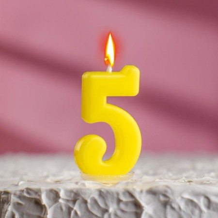Candle in a cake on a skewer, number 5, mix, 4.5x2.5 cm-2