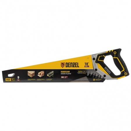Denzel 24140 wood hacksaw 24140, heated tooth 3D, 3K handle, 9 tpi, 450 mm-2