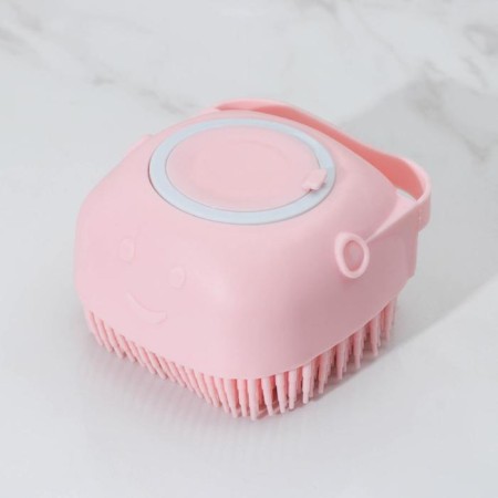 Silicone brush with a capacity for soap of a share, color mix-2