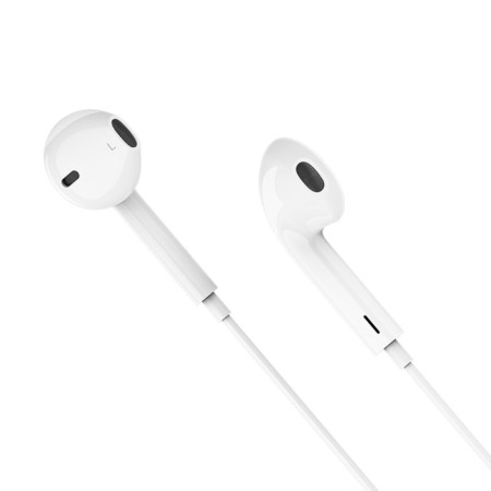Hoco M101 headphones, wired, inserts, microphone, 1.2 m, white-2