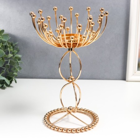 Summary Metal for 1 candle "Temporary loop with balls" gold 27x17x17 cm-2