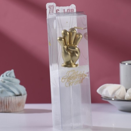 Candle in the cake "I am four", gold, 5 cm-1