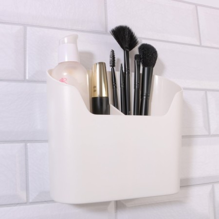 Organizer for storage "Tenderness", hinged, 2 sections, with an adhesive base, 16.7 × 6.9 cm, white color-1