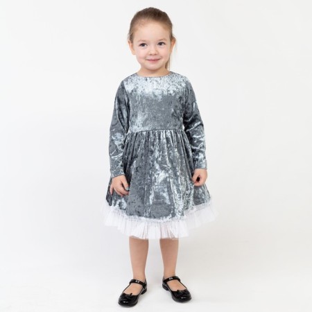 Платье для девочки нарядное KAFTAN "Куколка", серо-голубой, рост 134-140, р.36-4